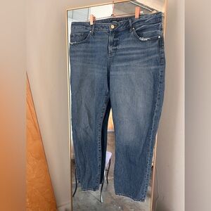 Express Blue Boyfriend Jeans with Subtle Fading
